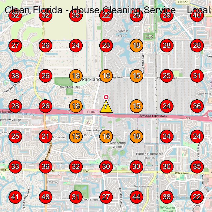Clean Florida - House Cleaning Service GeoGrid visibility map for House Cleaning Service in None